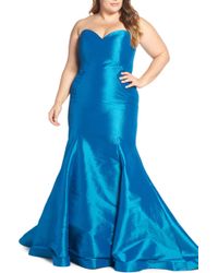mac duggal embroidered mesh gown