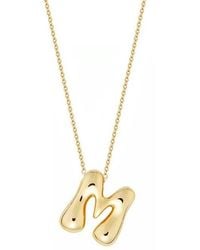Jane Basch - Puffed Initial Pendant Necklace - Lyst