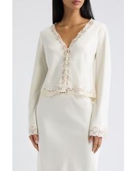 LoveShackFancy - Fioretta Lace Trim Top - Lyst