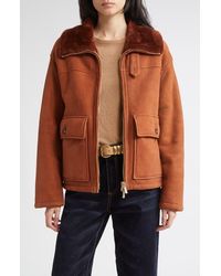 Eleventy - Genuine Merino Shearling Aviator Jacket - Lyst