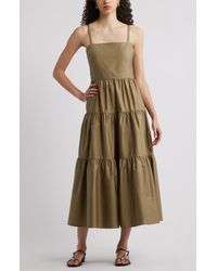 Nordstrom - Cotton Poplin Tiered A-Line Dress - Lyst