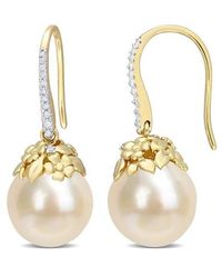 Julianna B - Cultured Pearl & Diamond Hook Earrings 14K - Lyst