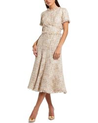 Mac Duggal - Boucle Short Sleeve A Line Midi Dress - Lyst