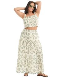 June + Vie - Cropped Eyelet Top - Lyst