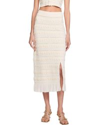 Sandro - Long Skirt With Crochet Detailing - Lyst