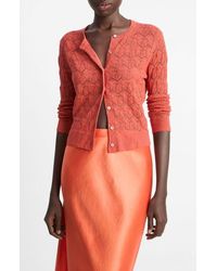 Vince - Open Stitch Cotton Cardigan - Lyst