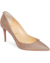 Christian Louboutin Anjalina Glitter Spike Pump - Metallic