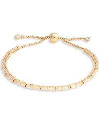 Nordstrom - Cubic Zirconia Baguette Slider Bracelet - Lyst