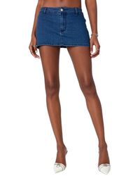 Edikted - Sydnie Denim Microskort - Lyst