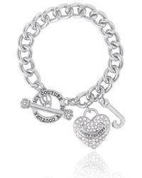 Juicy Couture - Toggle Bracelet With Crystal Heart Charm - Lyst