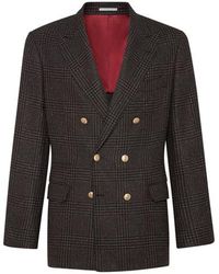 Brunello Cucinelli - Prince Of Wales Deconstructed Blazer - Lyst