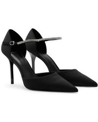 Mango - Strappy Heeled Pump With Rhinestones - Lyst