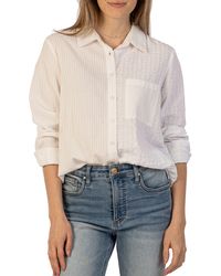 Kut From The Kloth - Texture Stripe Cotton Button-up Shirt - Lyst