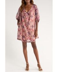 MELLODAY - Bubble Sleeve Shift Dress - Lyst