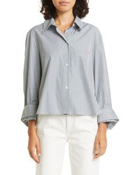 Twp - Dude Stripe Crop Cotton Button-up Shirt - Lyst