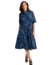 Jessica London - Soft Denim Shirtdress - Lyst