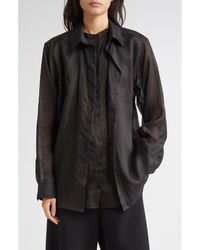 TOTEME - Double Collar Button-Up Shirt - Lyst