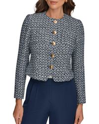 Donna Karan - Tweed Crop Jacket - Lyst