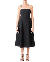 Endless Rose - Cotton & Linen Blend Midi Dress - Lyst