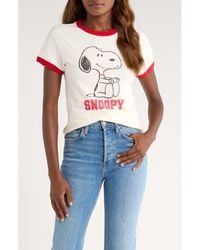 RE/DONE Classic Peanuts Snoopy Graphic T-Shirt in White | Lyst