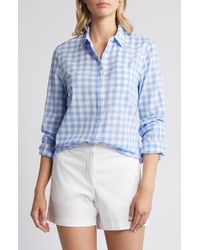 Caslon - Caslon(r) Gingham Cotton Voile Button-up Shirt - Lyst