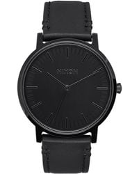 Nixon - Porter Round Leather Strap Watch - Lyst