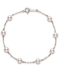 Mikimoto - Akoya Cultured Pearl Station Bracelet - Lyst