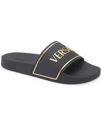 Versace - Logo Pool Slide - Lyst
