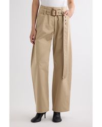 Acne Studios - Page Belted Cotton Gabardine Pants - Lyst