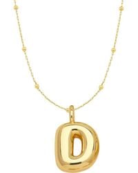 Emma Rae - 14K Plated Bubble Initial Pendant Necklace - Lyst