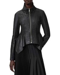 AllSaints Luna 4-in-1 Shearling Biker Jacket in Black | Lyst