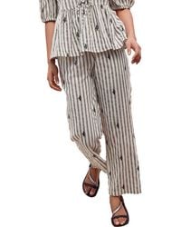 Next - Embroidered Cotton Blend Drawstring Pants - Lyst