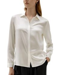 LILYSILK - Basic Concealed Placket Silk Shirt - Lyst