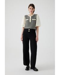 Exquise - Belted Wide Leg Denim Pants - Lyst