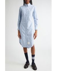 Thom Browne - Knee Length Button-Down Point Collar Shirt - Lyst