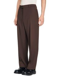 Sandro - Oversized Wool Trousers - Lyst
