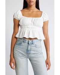 All In Favor - Rosette Lace Trim Top In At Nordstrom, Size Small - Lyst