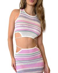 CAPITTANA - Lia Stripe Strappy Crop Cover-up Top - Lyst