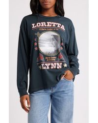 Daydreamer - Loretta Lynn Lookin' Long Sleeve Cotton Graphic T-Shirt - Lyst