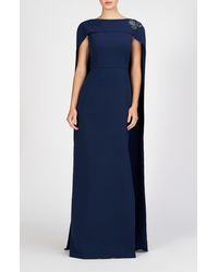 Kay Unger - Alexandria Cape Sleeve Gown - Lyst