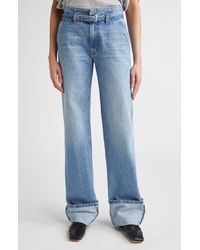Brandon Maxwell - The Alexa Belted Cuffed Straight Leg Jeans - Lyst