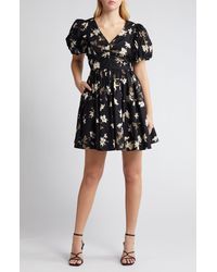 Chelsea28 - Floral Puff Sleeve Cotton Dress - Lyst