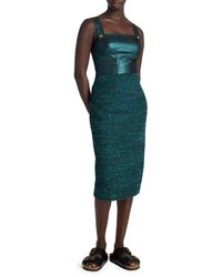 St. John - Mixed Media Strappy Body-con Cocktail Dress - Lyst