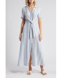 Caslon - Caslon(r) Stripe Cotton Gauze Shirtdress - Lyst