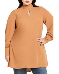 City Chic - Bow Tunic Top - Lyst