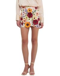 Endless Rose - Floral Embroidered High Waist Miniskirt - Lyst