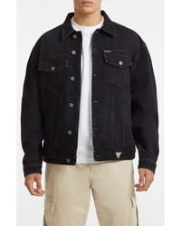 Guess - Oversize Denim Trucker Jacket - Lyst