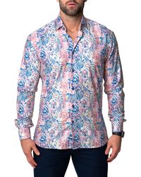 Maceoo - Fibonacci Lion Regular Fit Cotton Blend Button-up Shirt - Lyst