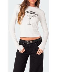 Edikted - Flirty Long Sleeve Graphic T-shirt - Lyst
