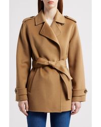 Michael Kors - Double Face Wool Blend Crop Trench Coat - Lyst